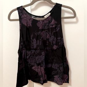 Aritzia silk tank. Crop flowy bottom. Perfect with high waist jeans. High neck.